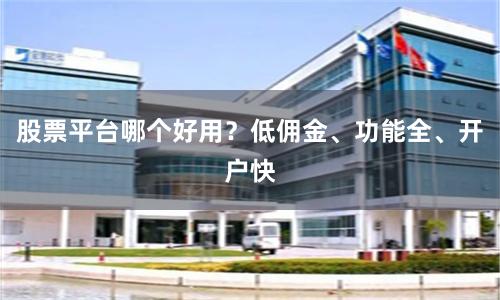 股票平台哪个好用？低佣金、功能全、开户快