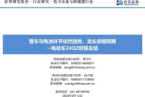 【东吴电新】电动车24Q2财报总结：整车与电池环节依然强势，龙头穿越周期